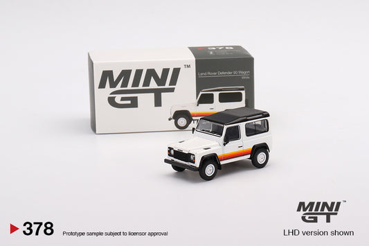 1/64 Land Rover Defender 90 Wagon, white with stripes