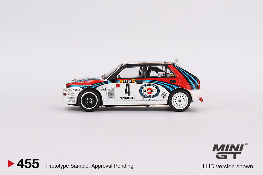 Preorder - October 2023 - 1/64 1992 Lancia Delta HF Integrale Evoluzione Rally Monte Carlo #4, white/blue/red left hand drive