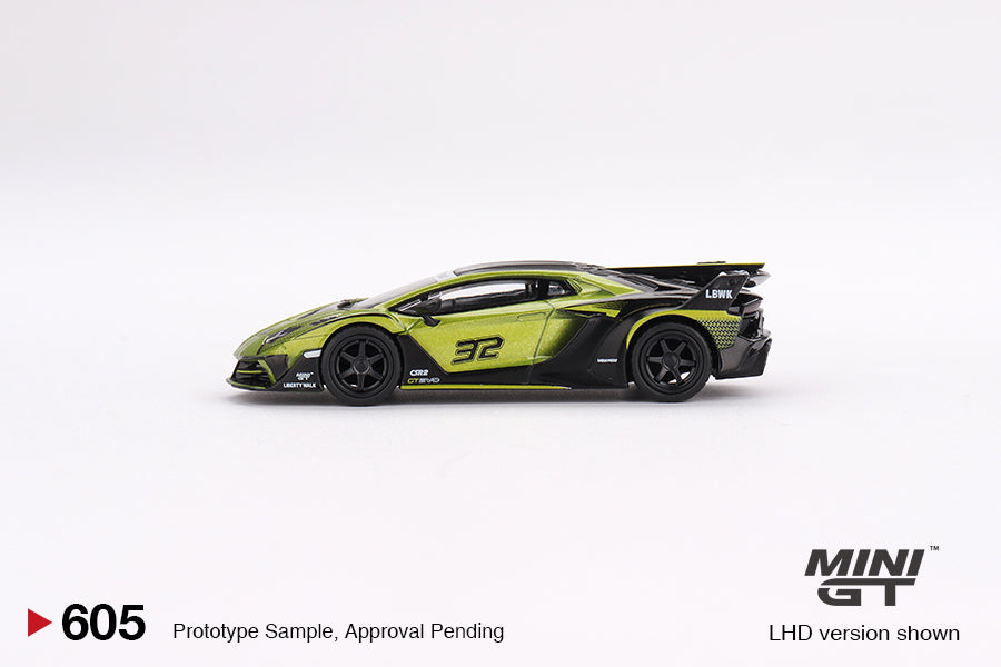 Preorder - May 2024 - 1/64 Lamborghini LB-Silhouette Works Aventador GT EVO, lime
