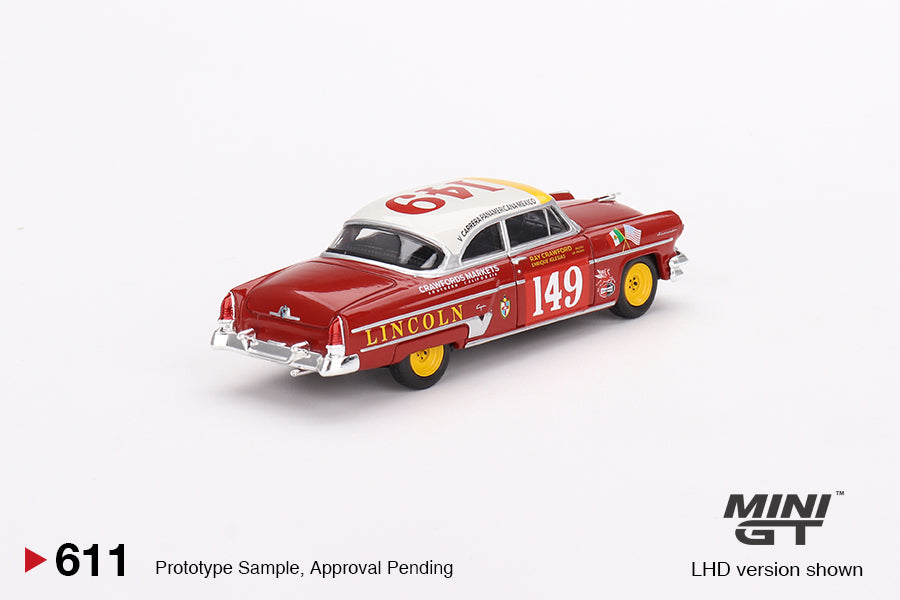 Preorder - October 2023 - 1/64 1954 Lincoln Capri #149 Carrera Panamericana Class Winner, red/white/yellow