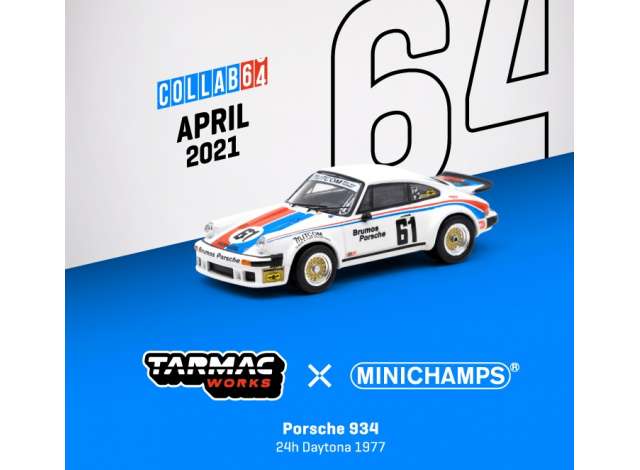 1/64 Porsche 934 #61 24h Daytona 1977, white/blue/red – Diecast Panda