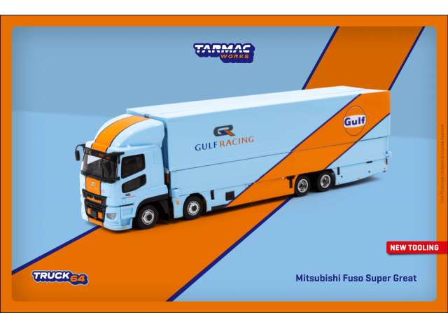 Preorder - November 2023 - 1/64 Mitsubishi Fuso Super Great *GULF Racing*, blue/orange