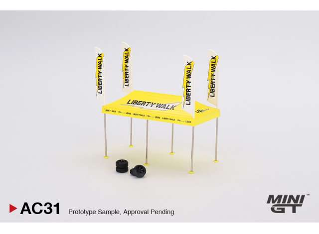 Preorder - November 2023 - 1/64 LB Racing Paddock Service Tent set, yellow/black