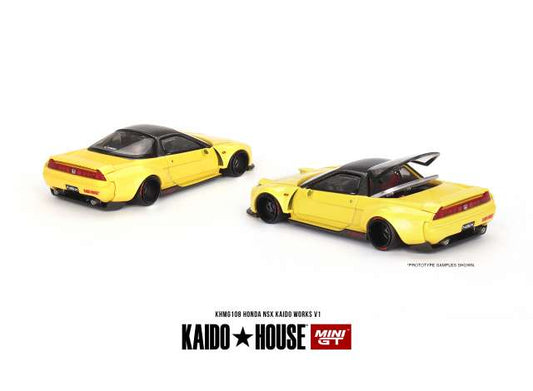 Preorder June 2024 - 1/64 Kaido House Honda NSX Kaido WORKS V1, yellow