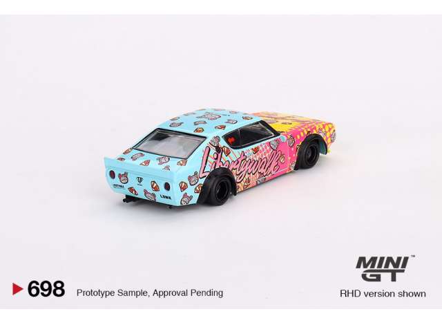 Preorder April 2024 - 1/64 1973 Nissan Skyline Kenmeri Liberty Walk, yellow/pink/light blue