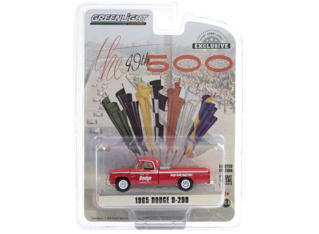 1/64 1965 Dodge D-200 49th International 500 Mile Sweepstakes Official Truck *Dodge Builds Tough Trucks*, red