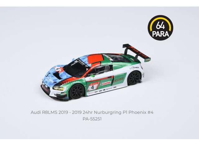 1/64 2019 Audi R8 LMS EVO #4 Phoenix 24hr Nurburgring P1, blue/green/white