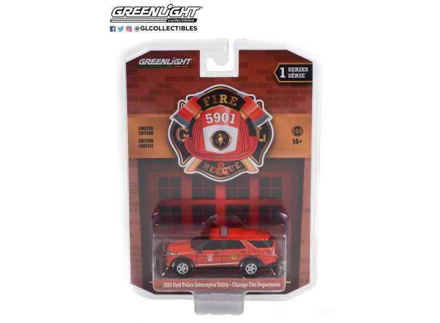 1/64 2020 Ford Police Interceptor Utility Chicago, Illinois Fire Department Battalion Chief *Fire & Rescue Series 1*, red