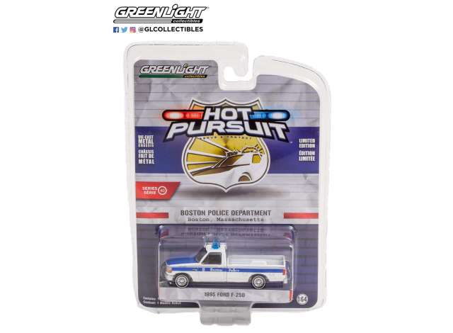 1/64 1995 Ford F-250 Boston Police Department Boston Massachusetts *Hot Pursuit Series 40*, white/blue