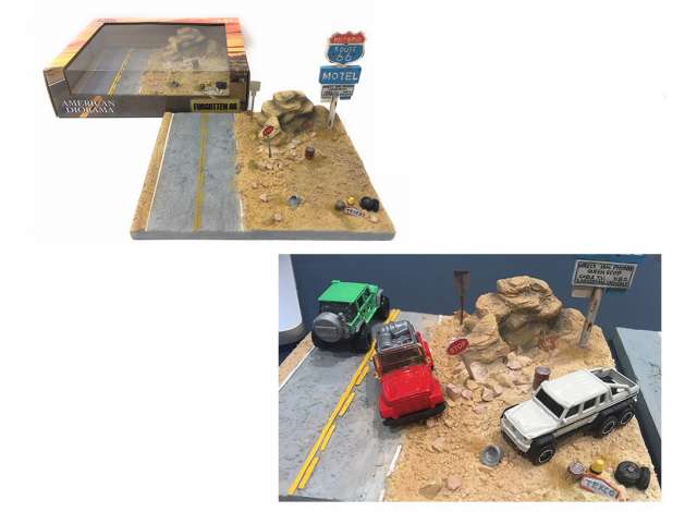 1/64 Route 66 diorama. Good for 2 or 3 1/64 (3inch) models.