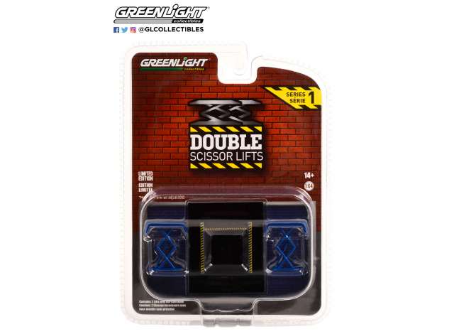 1/64 Blue, Auto Body Shop, *Automotive Double Scissor Lifts Series 1*