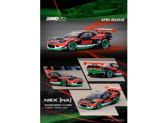 1/64 NSX Na1 Rocket Bunny V2 Aero *Castrol* concept livery, black/red/green