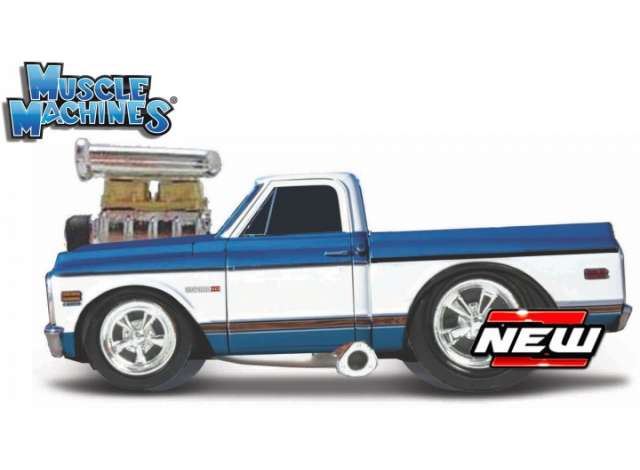 Preorder - Q2 2023 - 1/64 1972 Chevrolet C10 Pick up *Muscle Machines*, blue/white