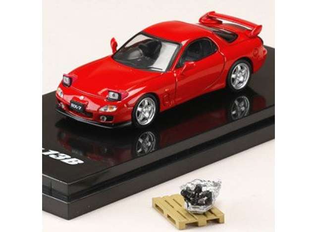 1/64 Mazda RX-7 (FD3S) Type RS with Engine Display Model, vintage red