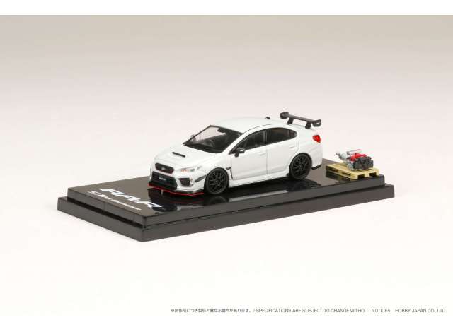 Preorder - Q2 2023 - 1/64 2018 Subaru WRX STi RA-R Full option With EJ20 Balanced Boxter Engine Display Model, crystal white pearl