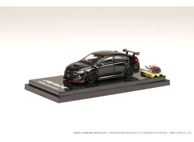 Preorder - Q2 2023 - 1/64 2018 Subaru WRX STi RA-R Full option With EJ20 Balanced Boxter Engine Display Model, crystal black silica