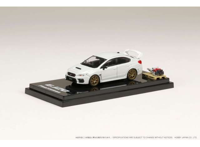 Preorder - Q2 2023 - 1/64 2018 Subaru WRX STi EJ20 Final Edition Full Packakge Engine Display Model, crystal white pearl