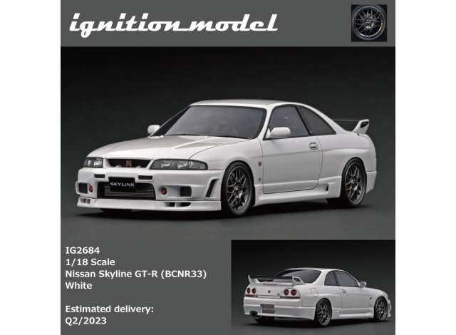 Preorder - Q2 2023 - 1/18 Nissan Skyline GT-R (BCNR33), white