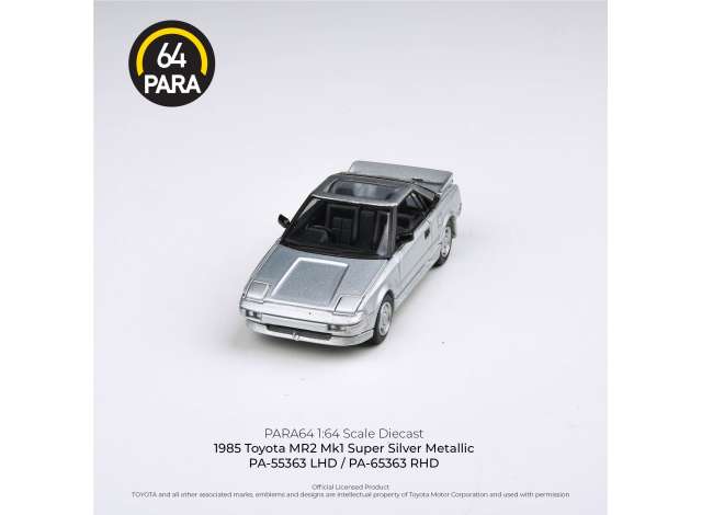 1/64 1985 Toyota MR2 MKI, silver with closed lights