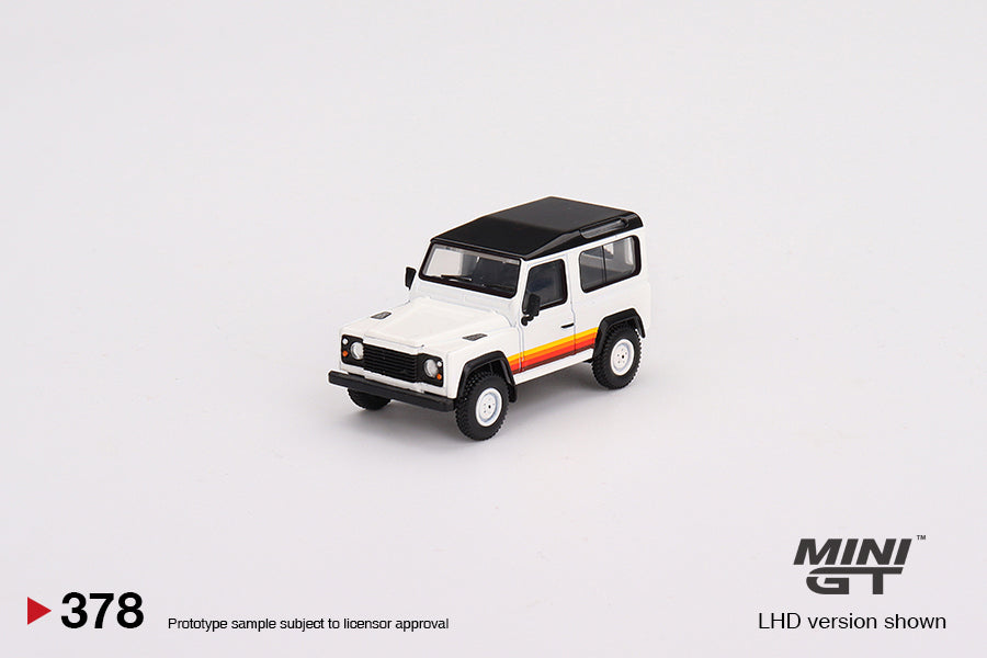 1/64 Land Rover Defender 90 Wagon, white with stripes