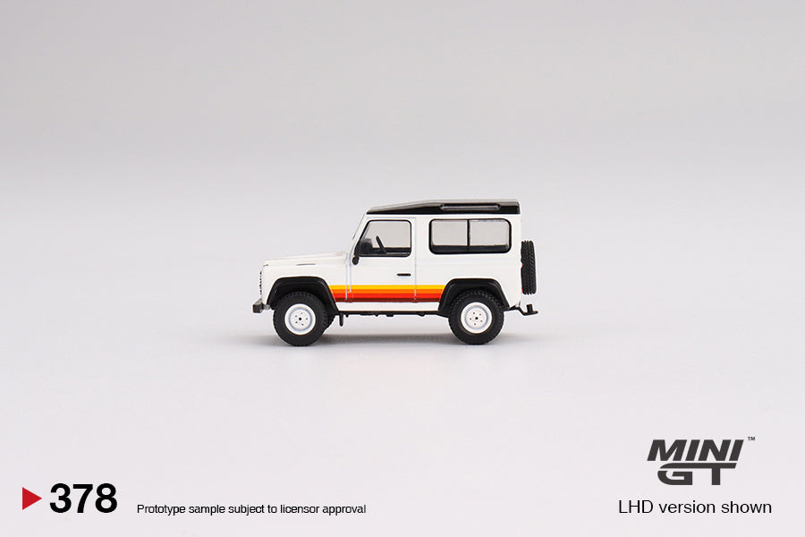 1/64 Land Rover Defender 90 Wagon, white with stripes