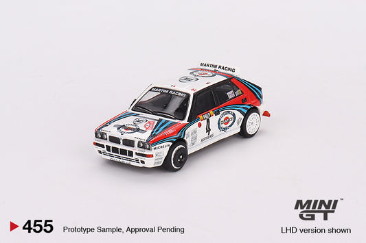 Preorder - October 2023 - 1/64 1992 Lancia Delta HF Integrale Evoluzione Rally Monte Carlo #4, white/blue/red left hand drive