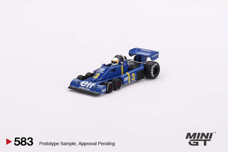 Preorder - October 2023 -  1/64 1976 Tyrell P34 6-wheeler #3 Jody Scheckter Winner Swedish GP, blue/yellow