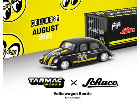 1/64 Volkswagen Beetle *Mooneyes* With Container, black/yellow