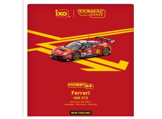 1/64 2017 Ferrari 488 GT3 #88 Lowndes/Whincup/Vilander 12h Bathurst, red