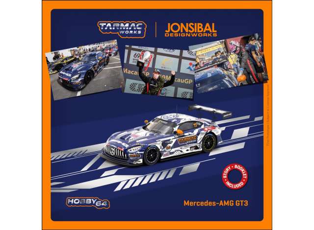 Preorder - October 2023 - 1/64 Mercedes AMG GT3 Macau GT Cup 2022 winner, blue/white