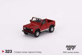 Preorder - September 2023 - 	 1/64 Land Rover Defender 90 Pick-up, masai red/white roof