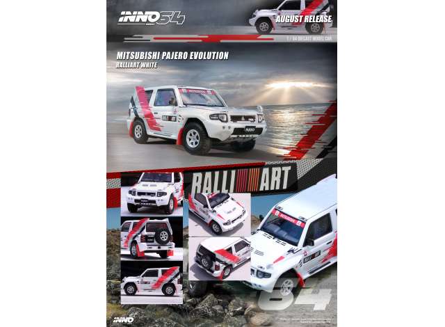 Preorder - September - 1/64 Mitsubishi Pajero Evolution *Ralliart*, white