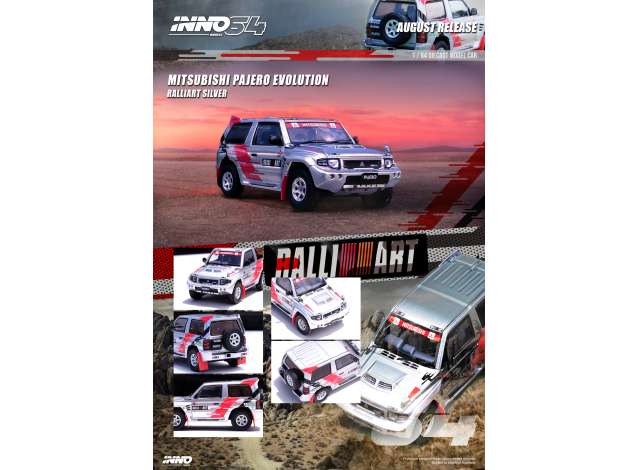 Preorder - September - 1/64 Mitsubishi Pajero Evolution *Ralliart*, silver