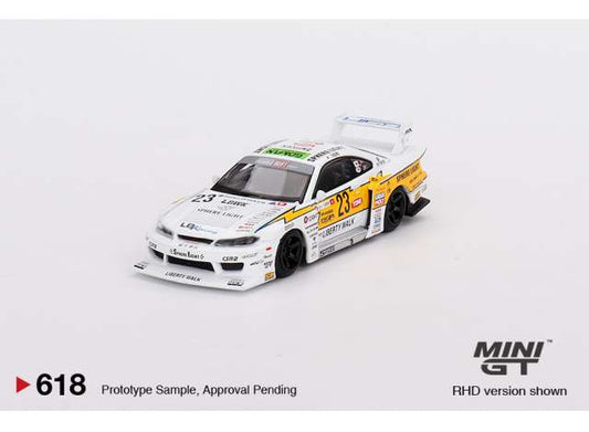 Preorder - November 2023 - 1/64 Nissan LB Super Silhouette S15 Silvia #23 2022 Goodwood Festival of Speed, white/yellow