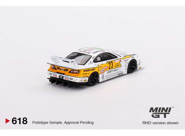 Preorder - November 2023 - 1/64 Nissan LB Super Silhouette S15 Silvia #23 2022 Goodwood Festival of Speed, white/yellow