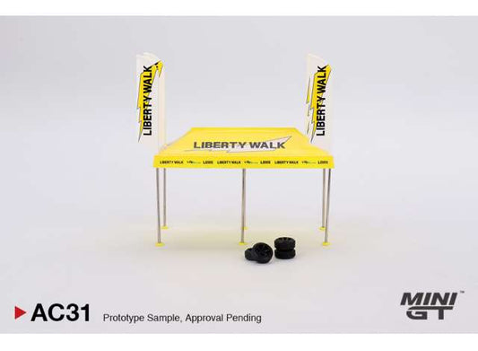 Preorder - November 2023 - 1/64 LB Racing Paddock Service Tent set, yellow/black