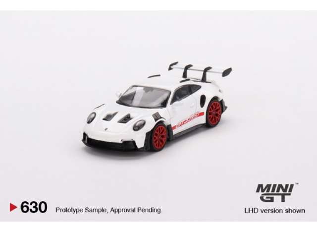 Preorder - May 2024 - 1/64 Porsche 911 (992) GT3 RS with Pyro Red Accent Package, white