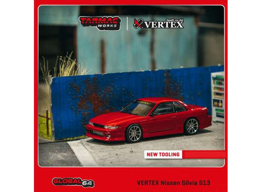 Preorder - February 2024 - 	1/64 Vertex Nissan Silvia S13, red metallic