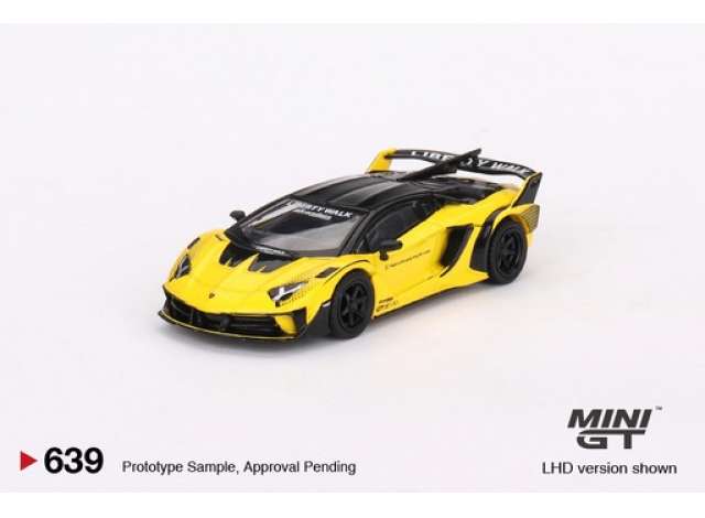 Preorder - November 2023 - 1/64 Lamborghini LB-Silhouette Works Aventador GT EVO, yellow/black