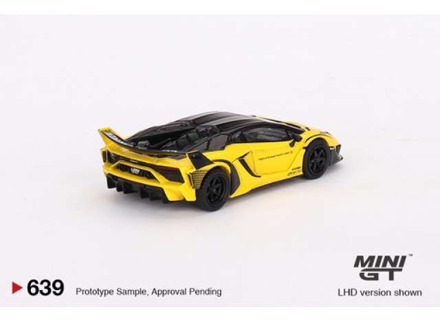 Preorder - November 2023 - 1/64 Lamborghini LB-Silhouette Works Aventador GT EVO, yellow/black
