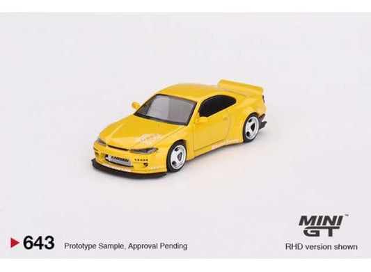 Preorder - May 2024 - 1/64 Nissan Silvia (S15) Rocket Bunny, bronze yellow