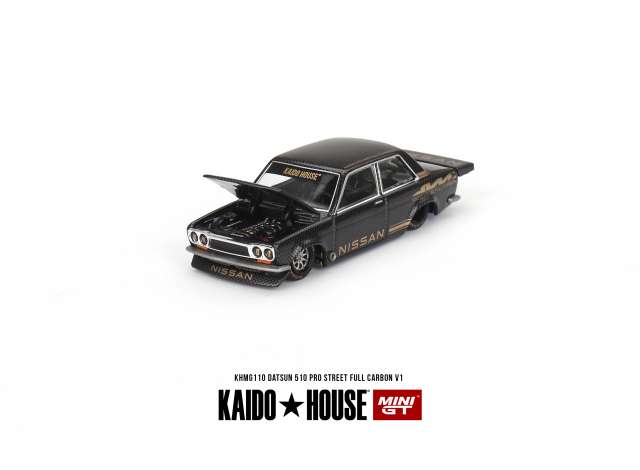 Preorder June 2024 - 1/64 Kaido House Datsun 510 Pro Street Full Carbon V1, black