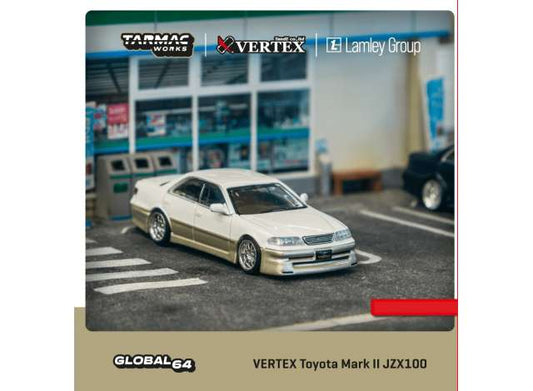 Preorder April 2024 - 1/64 Vertex Toyota Mark II JZX100, white metallic