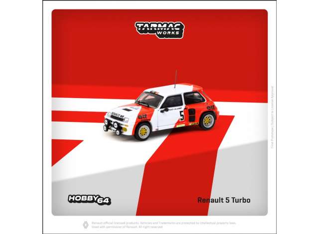 Preorder April 2024 - 1/64 1982 Renault 5 Turbo #5 Alian Prost/Jean-Marc Andrie Rally du Var, white/red