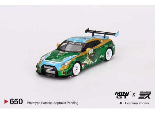 Preorder February 2024 - 1/64 LB Silhouette Works Nissan GT 35GT-RR Ver.2 *RORO*, green/blue