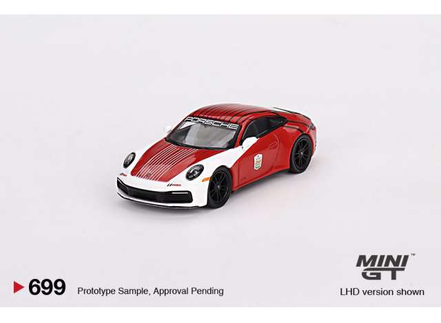 Preorder April 2024 - 1/64 2023 Porsche 911 (992) Carrera S Safety Car Imsa Daytona 2-tone, red/white