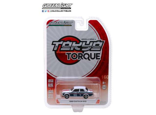 1/64 1969 Datsun 510 #95 Bob Leitzinger *Tokyo Torque Series 4*, blue./white