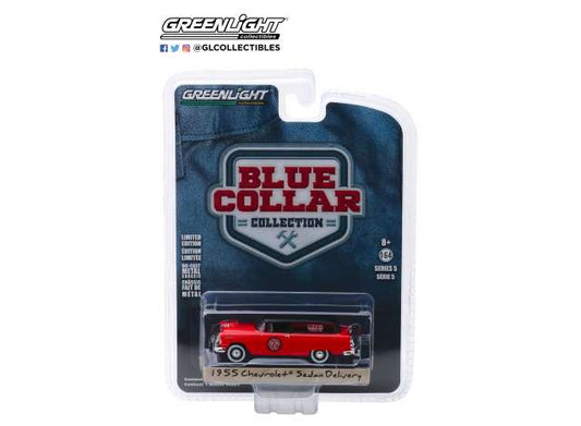 1/64 1955 Chevrolet Sedan Delivery *Marvel Mystery Oil* Blue Collar Collection Series 5, red/black