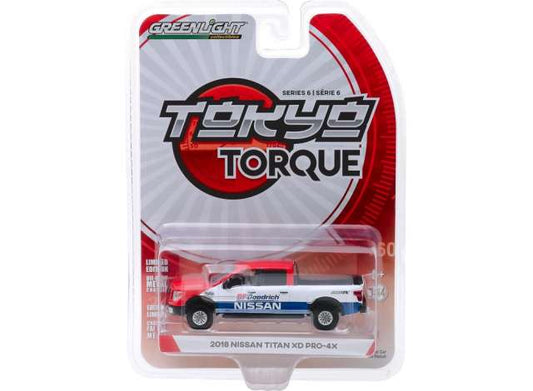 1/64 2018 Nissan Titan XD Pro-4X BFGoodrich Nissan Baja Desert Tribute *Tokyo Torque Series 6*, white/blue/red