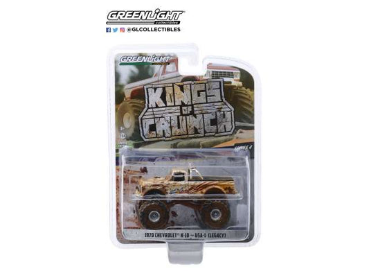 1/64 1970 Chevrolet K-10 Monster Truck USA-1 (Dirty Version) *Kings of Crunch Series 4*, white/sand